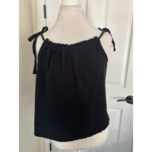 NATION LTD Skyla Tie Tank Cotton Gauze Black Small
